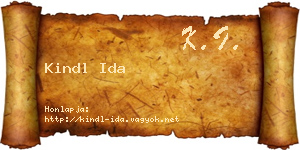 Kindl Ida névjegykártya