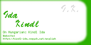 ida kindl business card